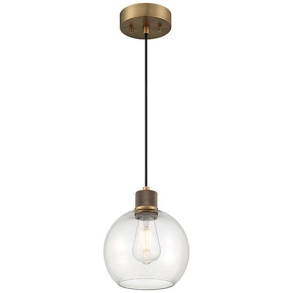 Access Lighting Port Nine Burgundy, Burgundy LED Pendant, Antique Brushed Brass Finish, Clear Glass 63142LEDDLP-ABB/CLR - main